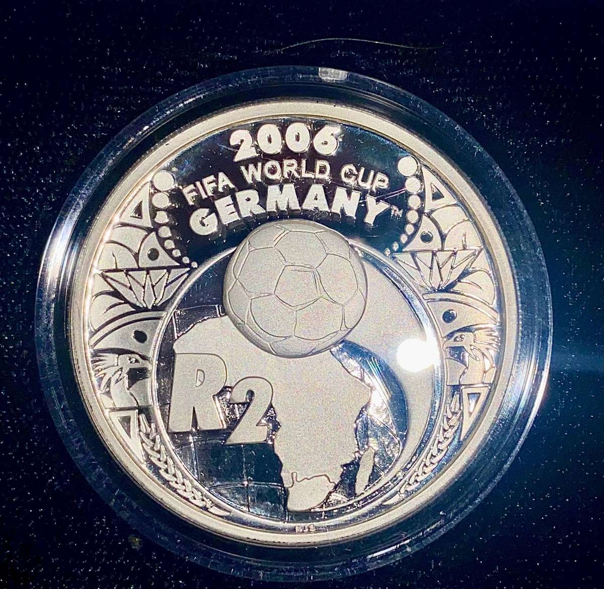 South Africa. Proof Silver R2 - Fifa World Cup Germany 2006 - SA Mint box + certificate