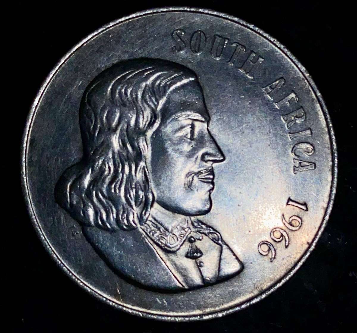 South Africa. Silver R1 -- 1966 English good condition