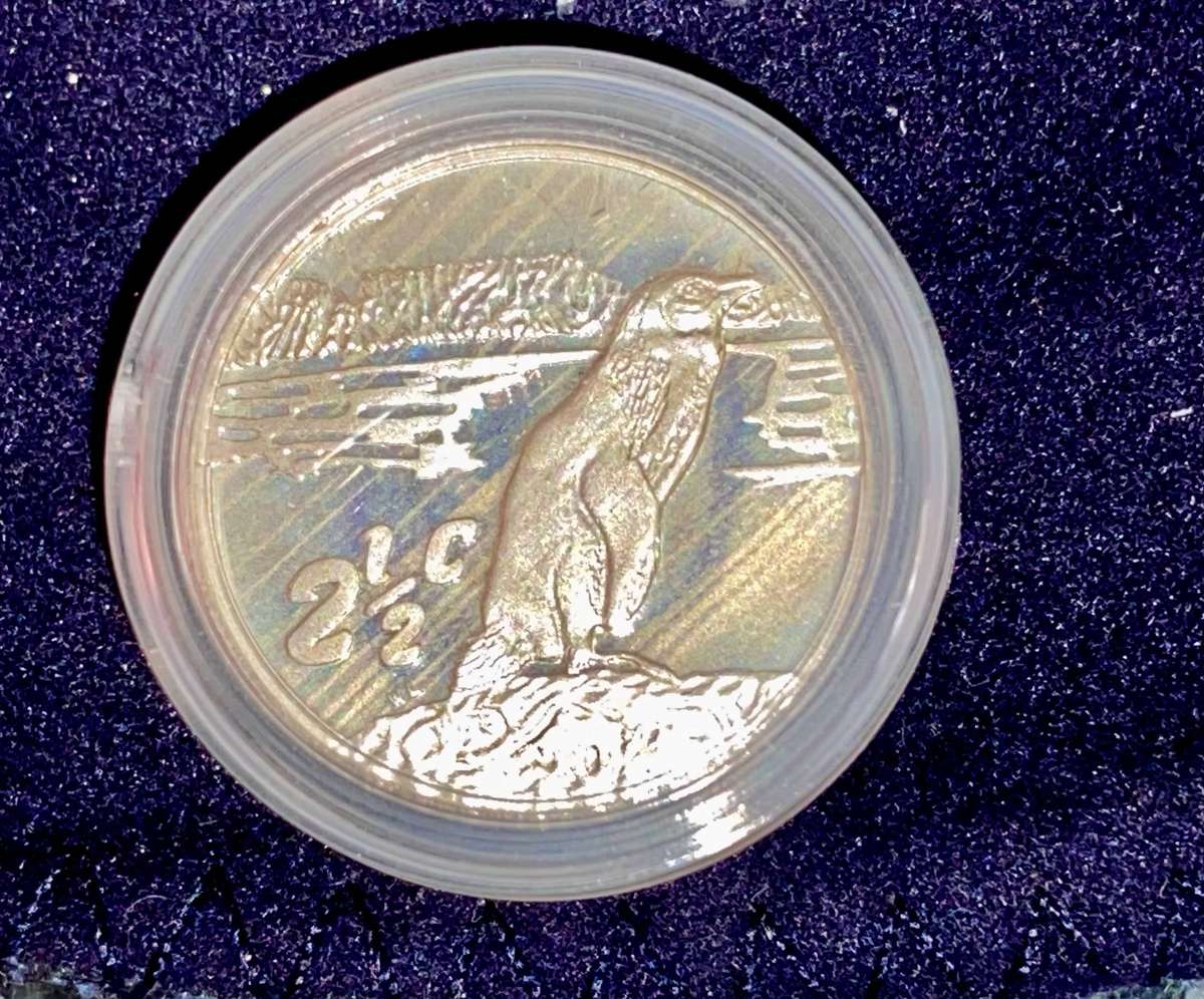South Africa. Proof Silver 2 1/2 cent 1998 - Jackass Penguin - mintage 2297