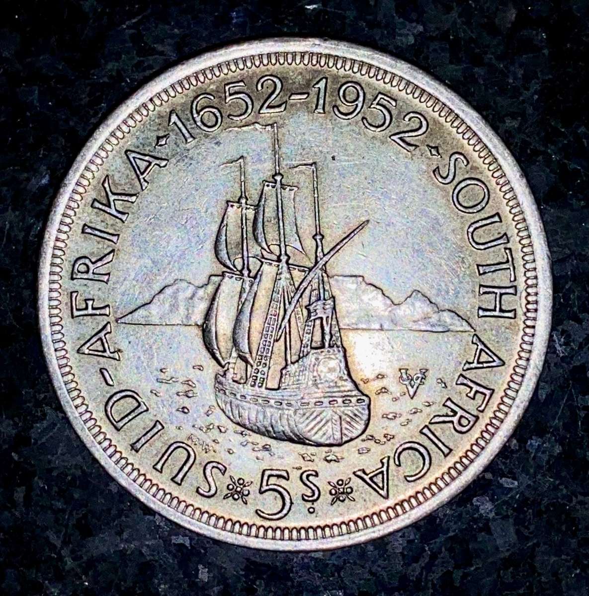 SA Union silver 5 shilling 1952