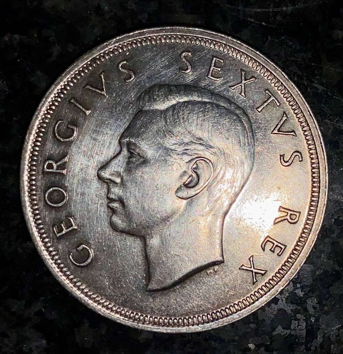 SA Union silver 5 shilling 1948 good condition 80% silver