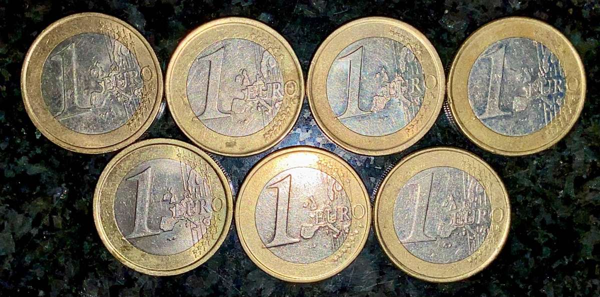 Euro Set - 7 countries - 1 Euro - all different (1 bid takes all)
