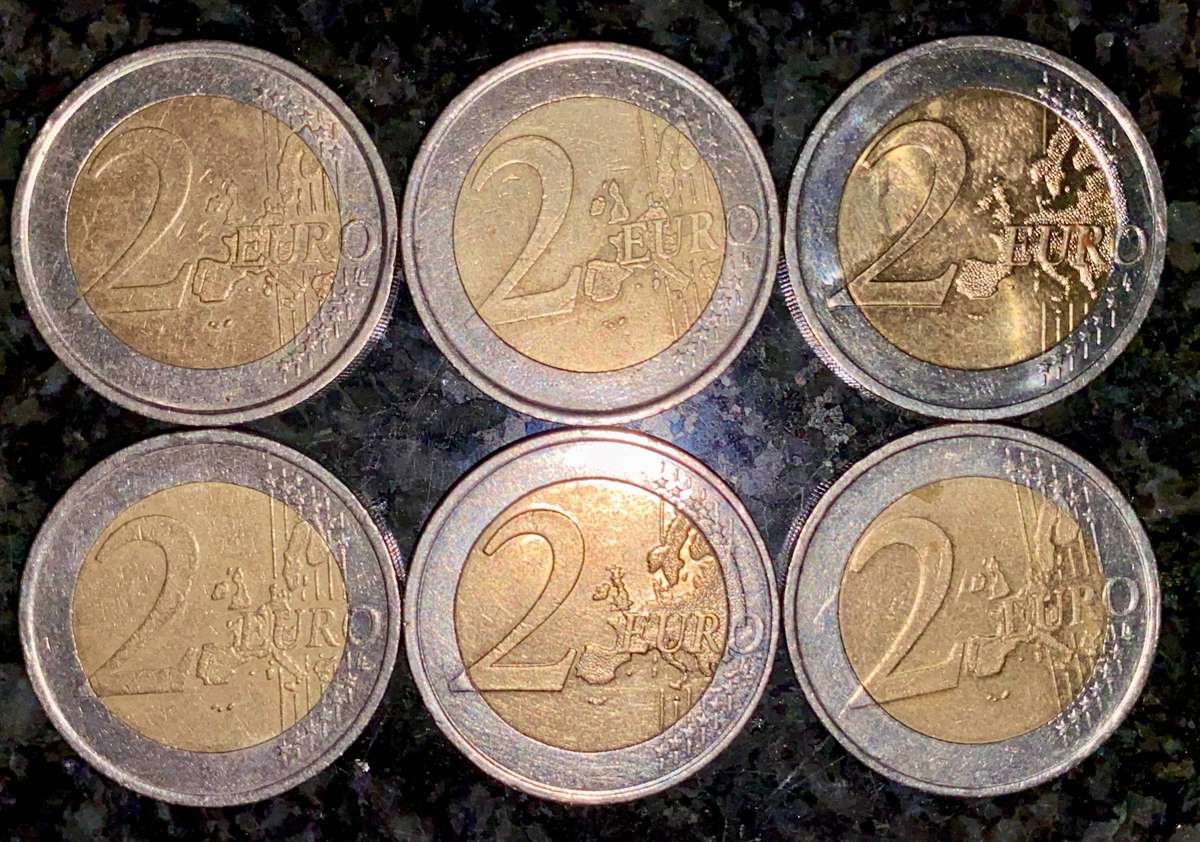Euro Set - 6 countries - 2 Euro - all different (1 bid takes all)