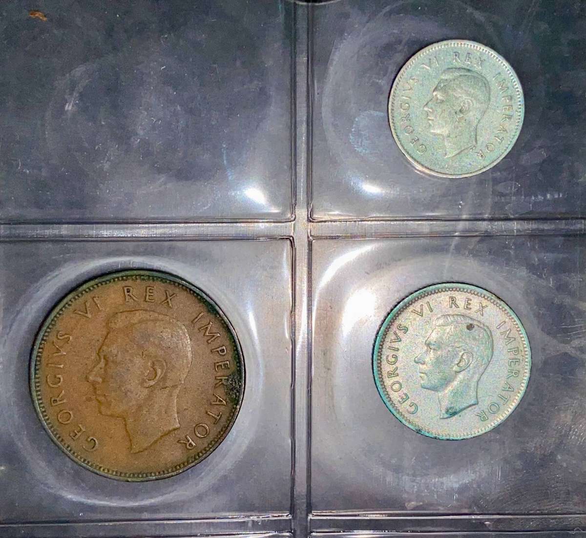 Complete Set 1940 -- Silver 2 1/2 shillings to 1/2 penny in folder + info card