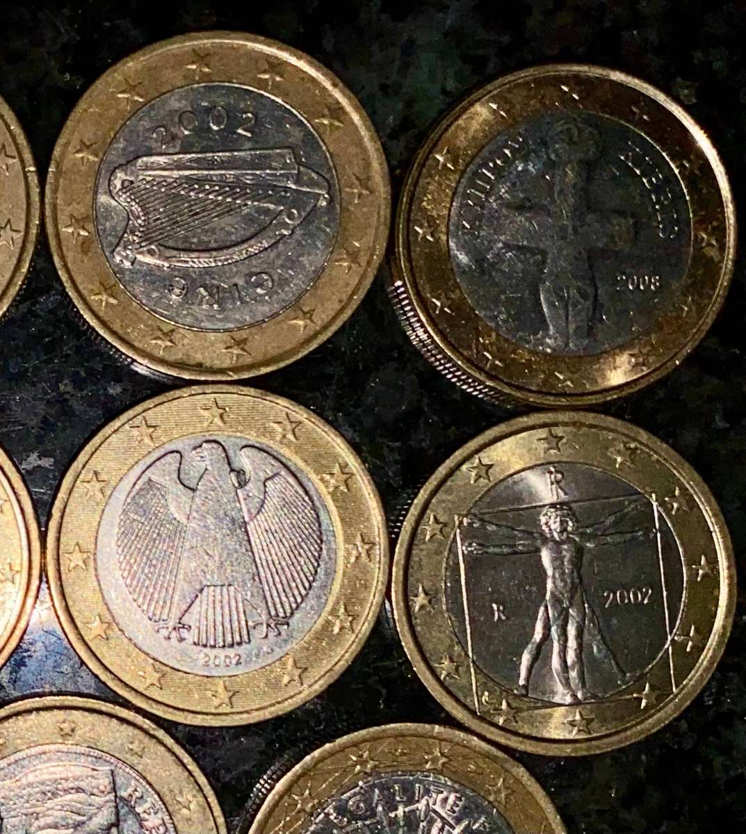 Euro Set - 11 countries - 1 Euro - all different (1 bid takes all)