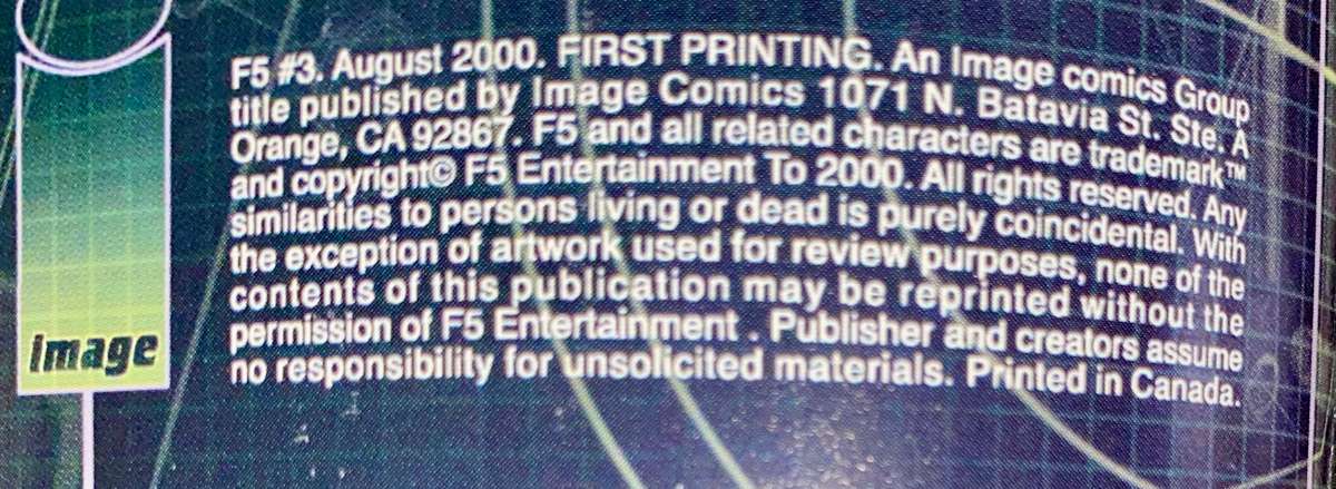 Image comics - F.5 set - 1996 no 3 & 4 all excellent condition in sleeve's