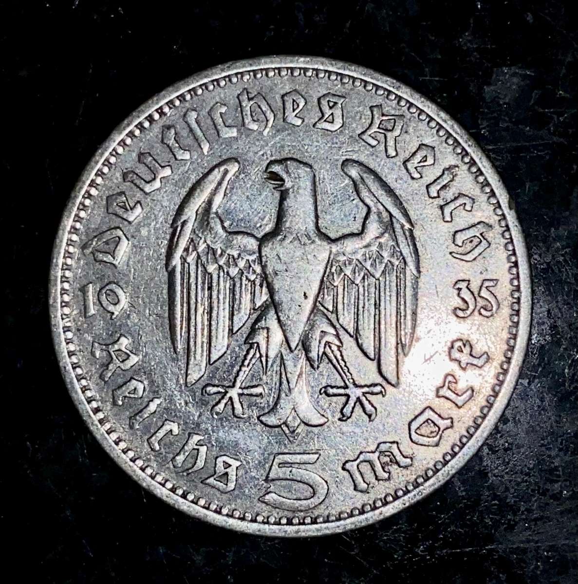 Germany 1937 -- 5 mark -- 900 silver