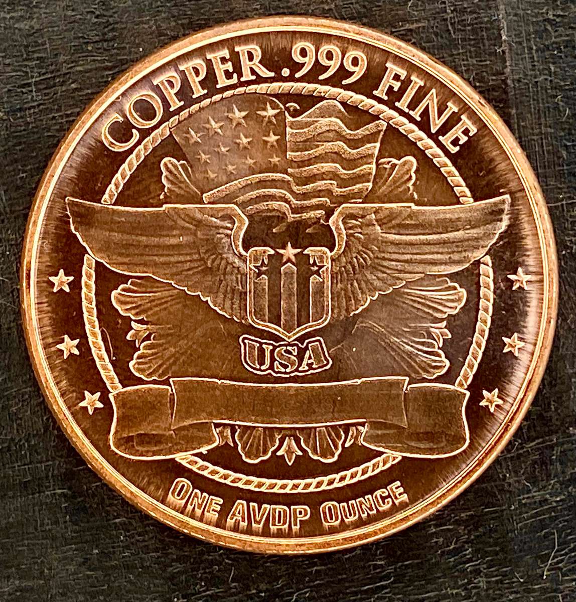 1OZ -- USA Quarter Doller -- 1OZ 999 Copper Round BU