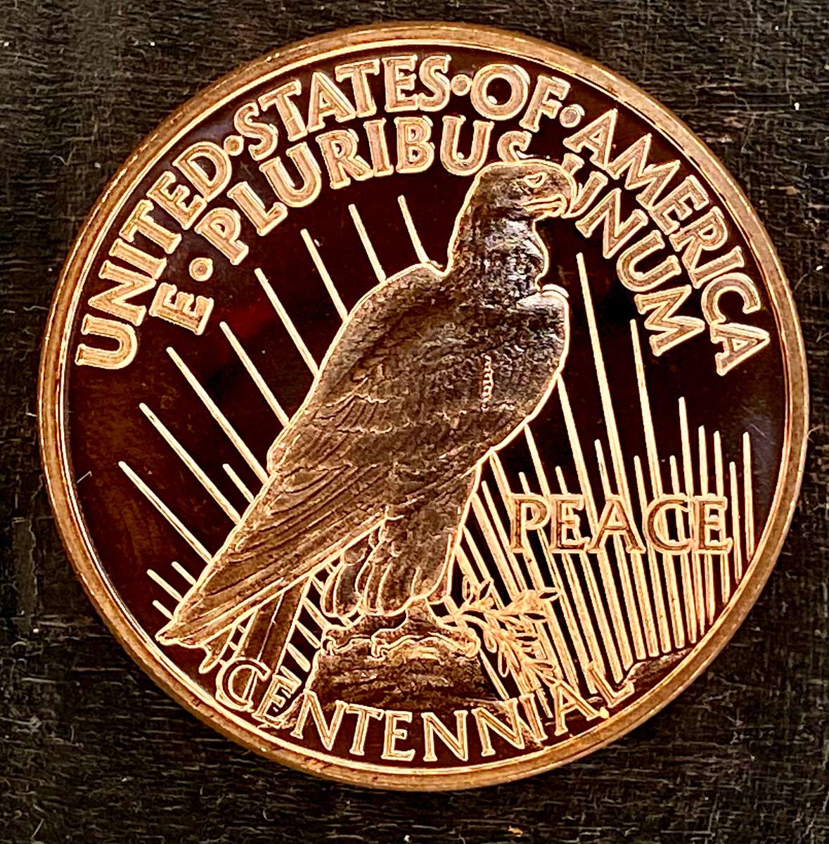 1OZ -- USA Peace Dollar 1921 Centennial -- 1OZ 999 Copper Round BU