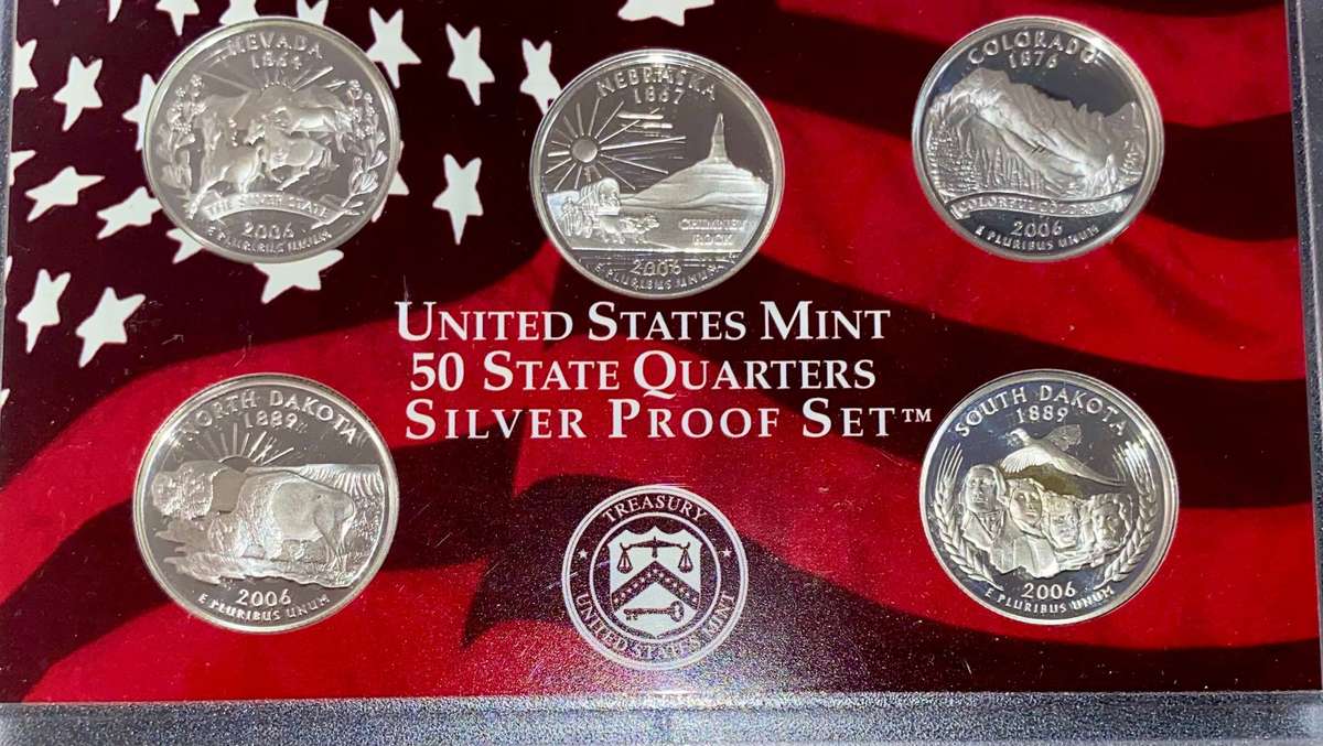 USA Proof Silver Set 2006 -- State Quarters & One Dollar to 1 cent with certificate