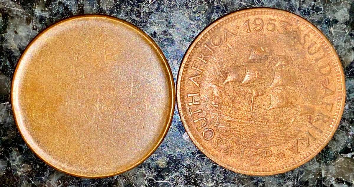 Scarce SA Union Blank 1/2 Penny (1 bid takes all)
