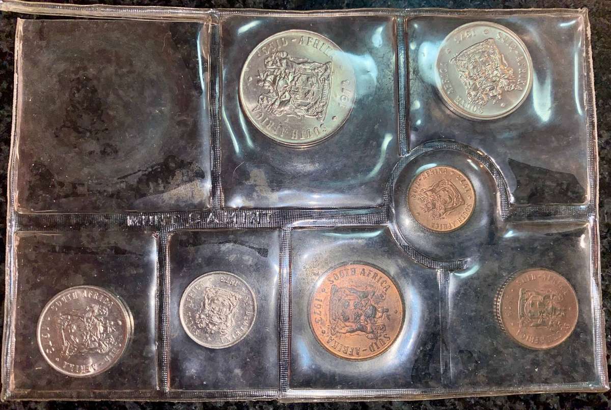 South Africa Uncirculated set - 50 cent to 1/2 cent 1973 still sealed as from SA Mint