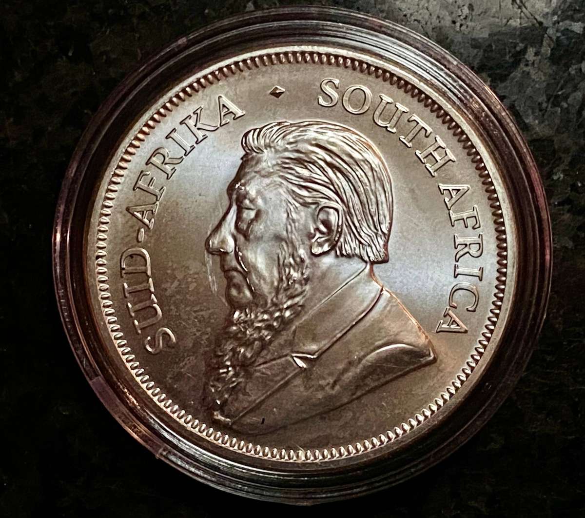 South Africa. 1OZ Fine Silver Krugerrand 2022 in capsule