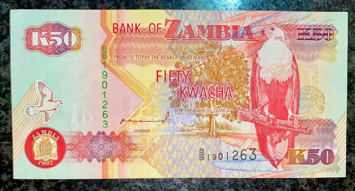 Zambia 50 kwacha 1992 good condition
