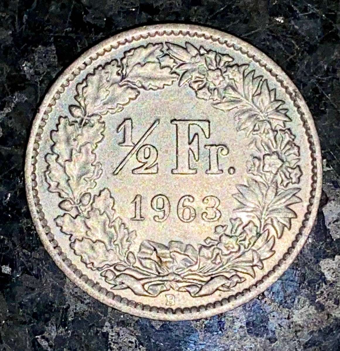 Switzerland Silver 1/2 franc 1963