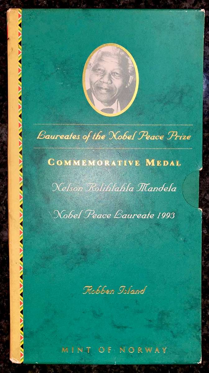 Nelson Mandela 1OZ proof silver - Robben Island laureate Nobel Peace  Norway Mint in original folder