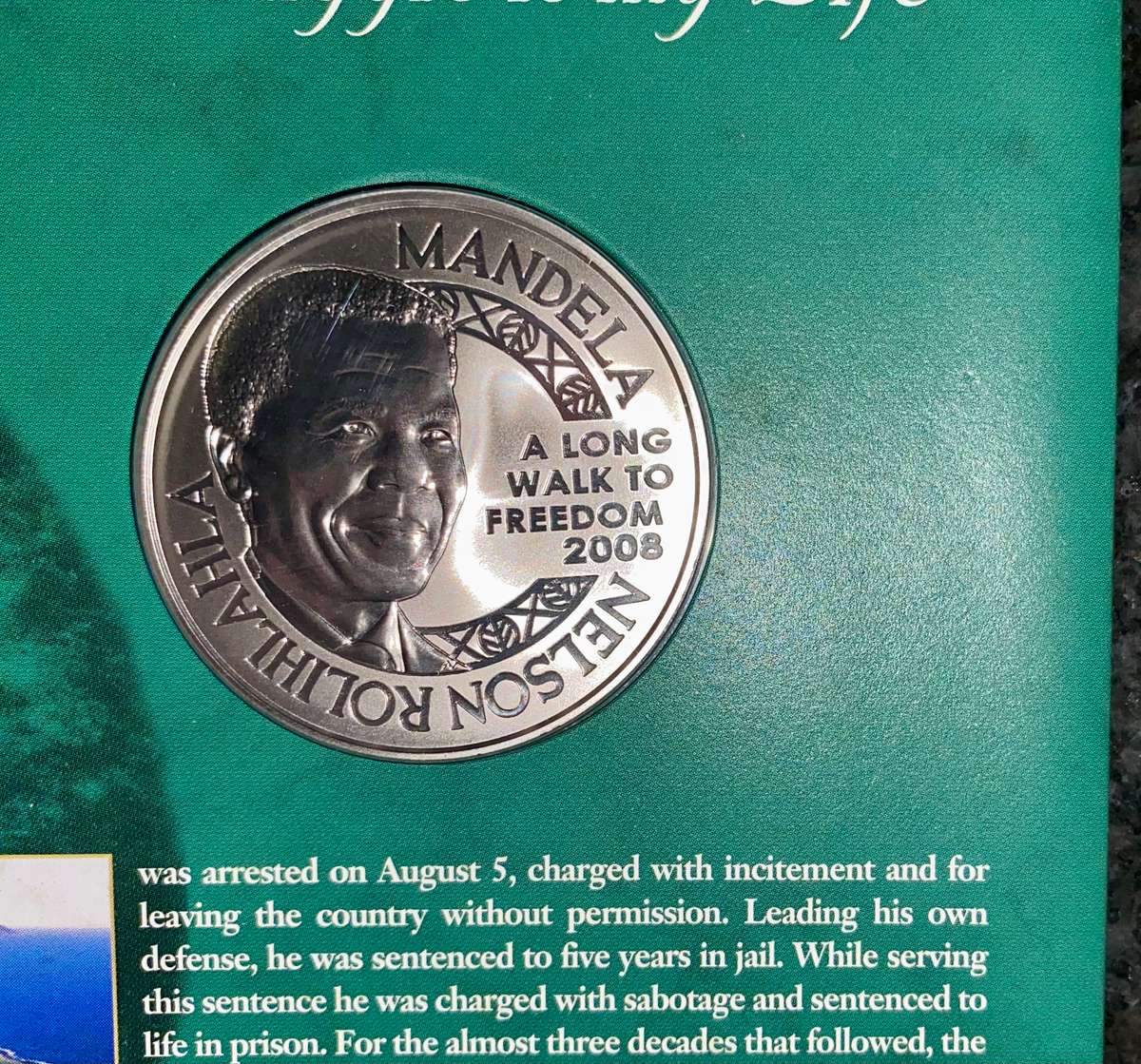 Nelson Mandela 1OZ proof silver - Robben Island laureate Nobel Peace  Norway Mint in original folder