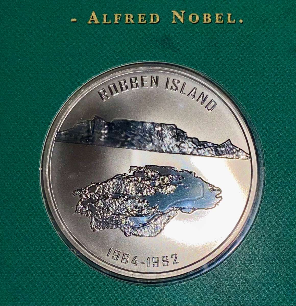 Nelson Mandela 1OZ proof silver - Robben Island laureate Nobel Peace  Norway Mint in original folder