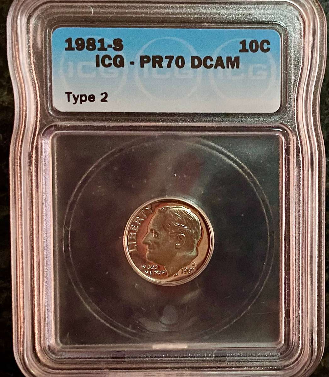 USA Graded 10 cent 1981 San Francisco mint graded PR70 DCAM - ICG