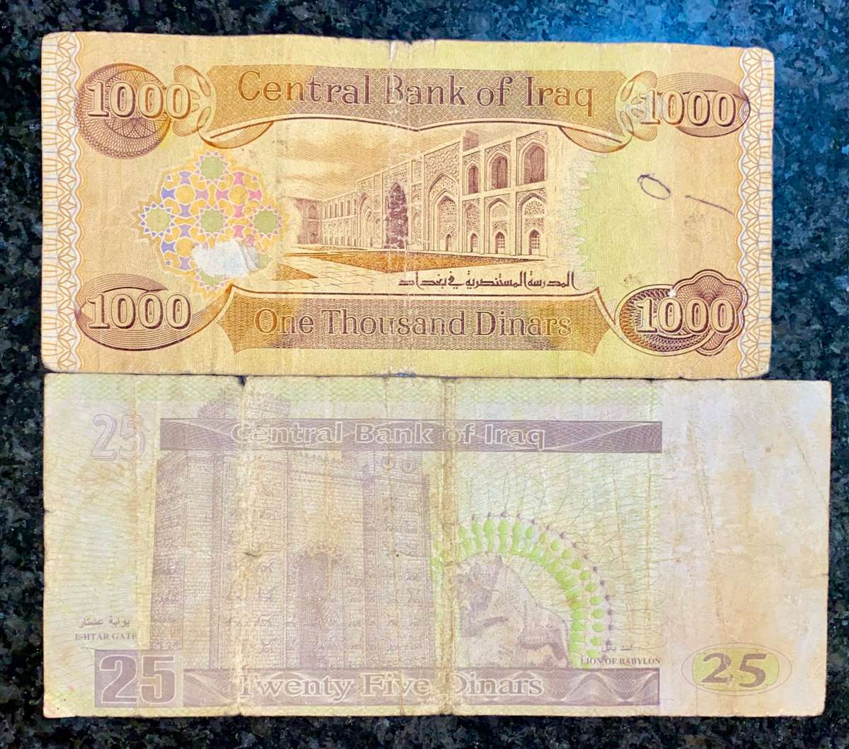 Iraq 500 dinars & 1000 dinars ( 1 bid takes all)