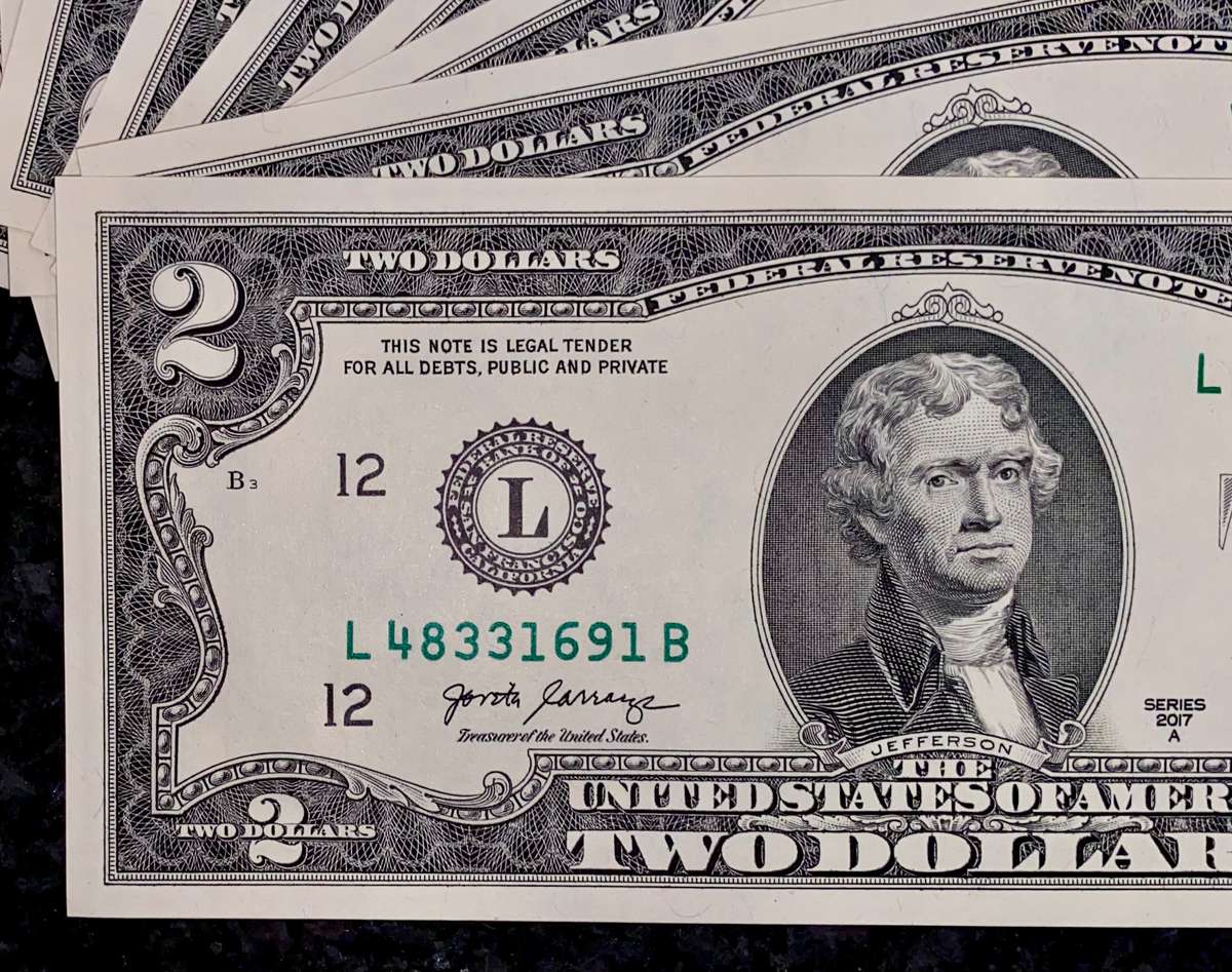USA 2 dollars in sequence 691-680 San Francisco Federal mint 2017 unc (BID PER NOTE)