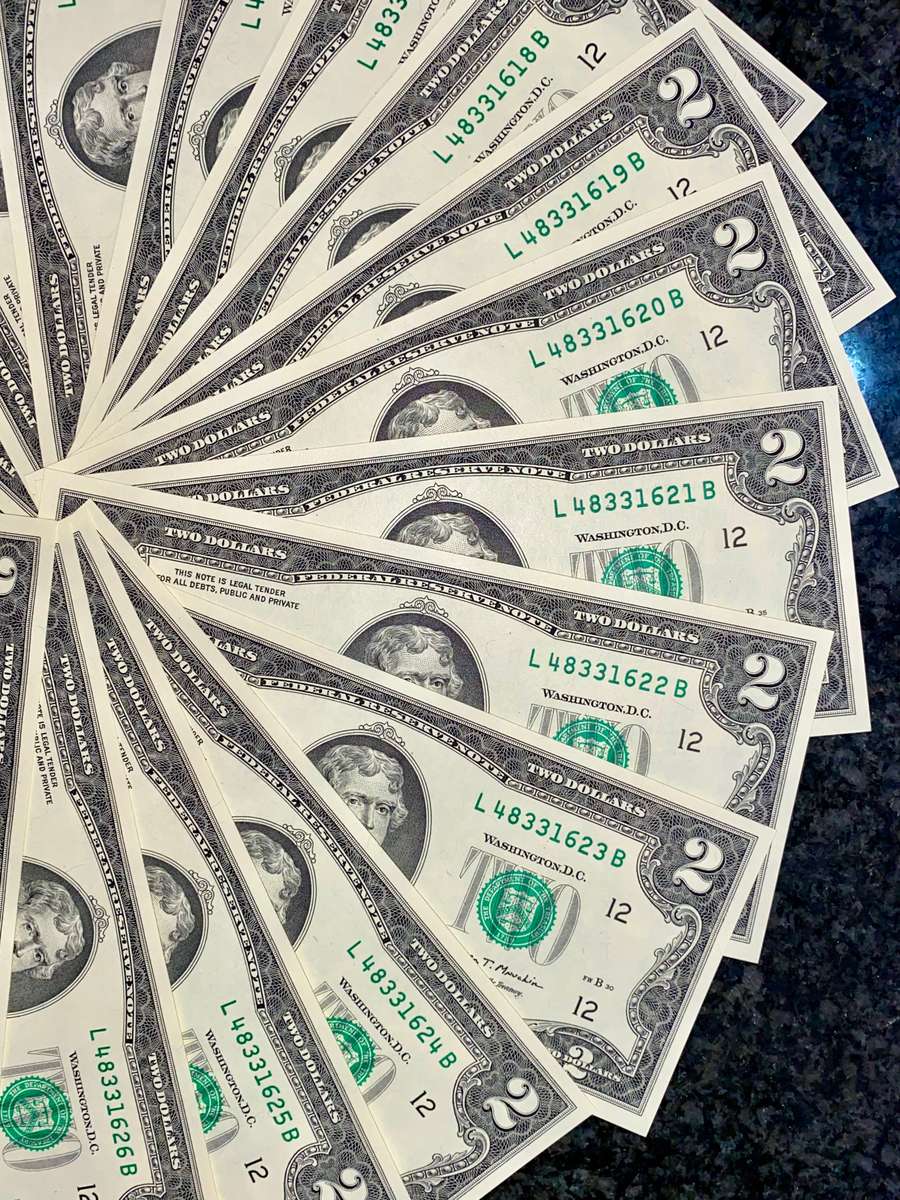 USA 2 dollars in sequence 627-612 San Francisco Federal mint 2017 unc (BID PER NOTE)