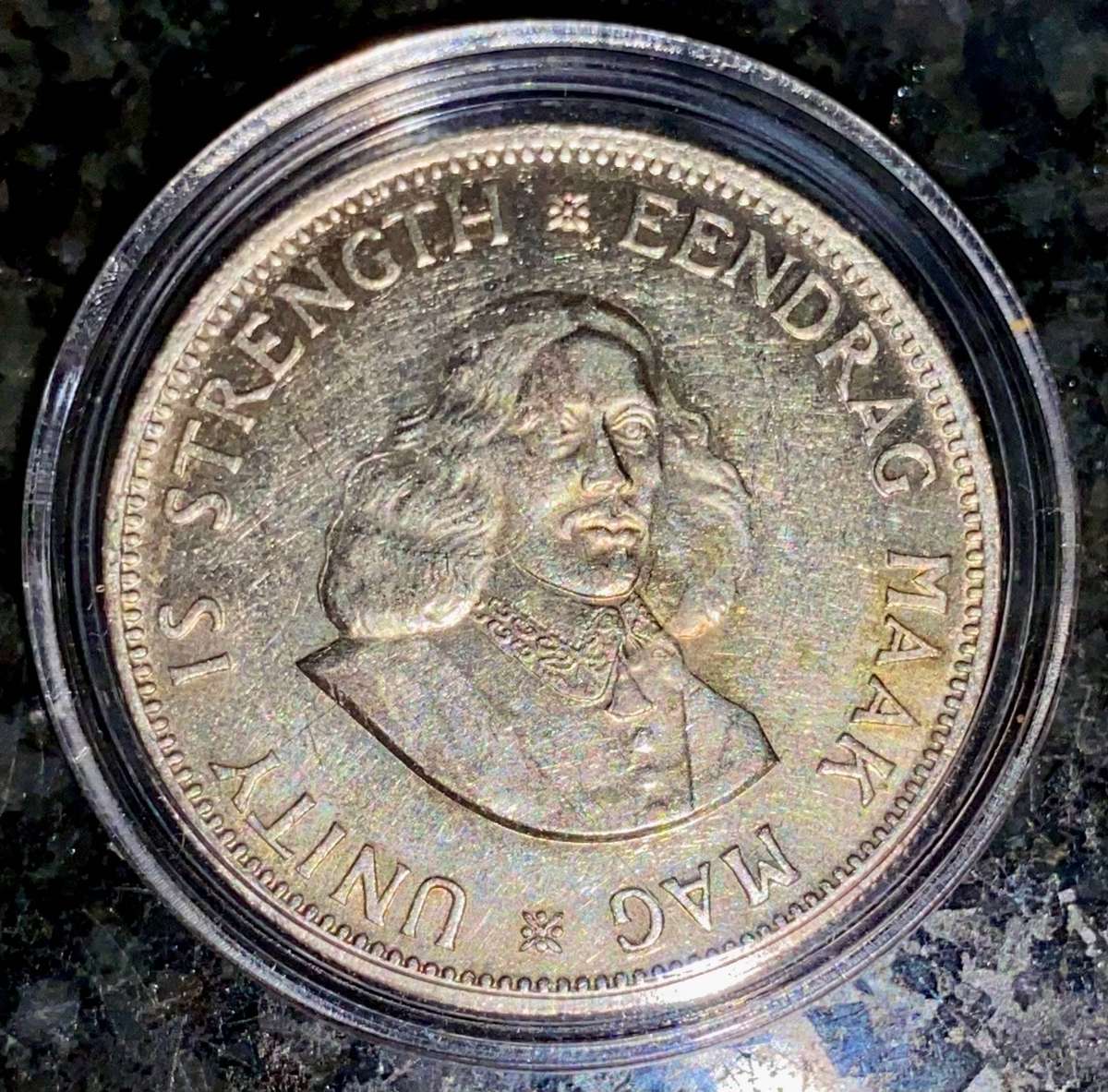 South Africa Silver 20 cent 1962 in capsule