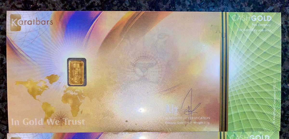 Karatbars Gold Bar Cards - Gold Bar 999.9 Purity 24ct (bid per bar) 0.10g - 5 available