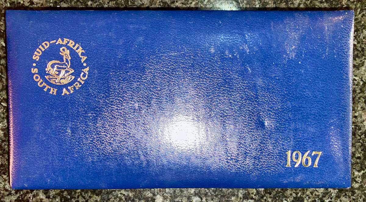 South Africa Proof set silver R1 TO 1 cent 1967 Afrikaans blue SA mint box