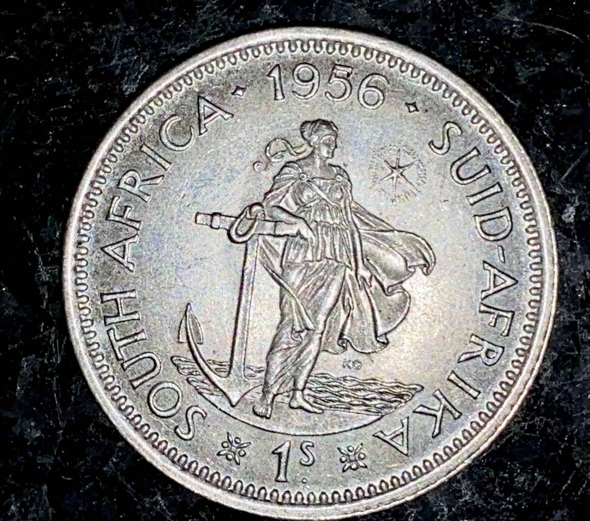 SA Union silver 1 shilling 1956 very good condition