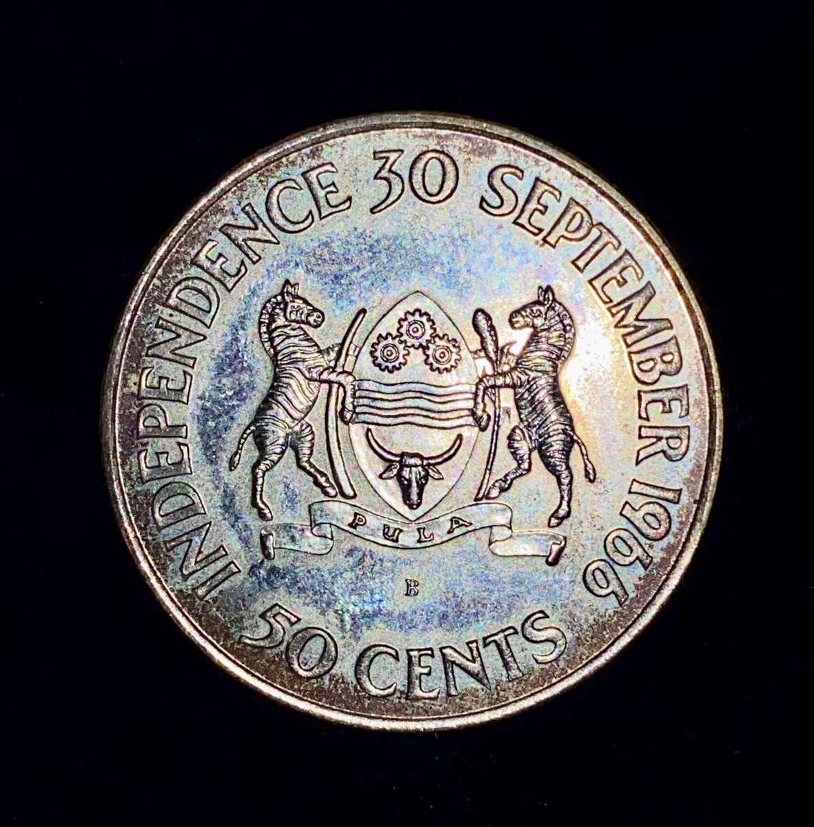 Botswana Silver 50 cent 1966 in mint box