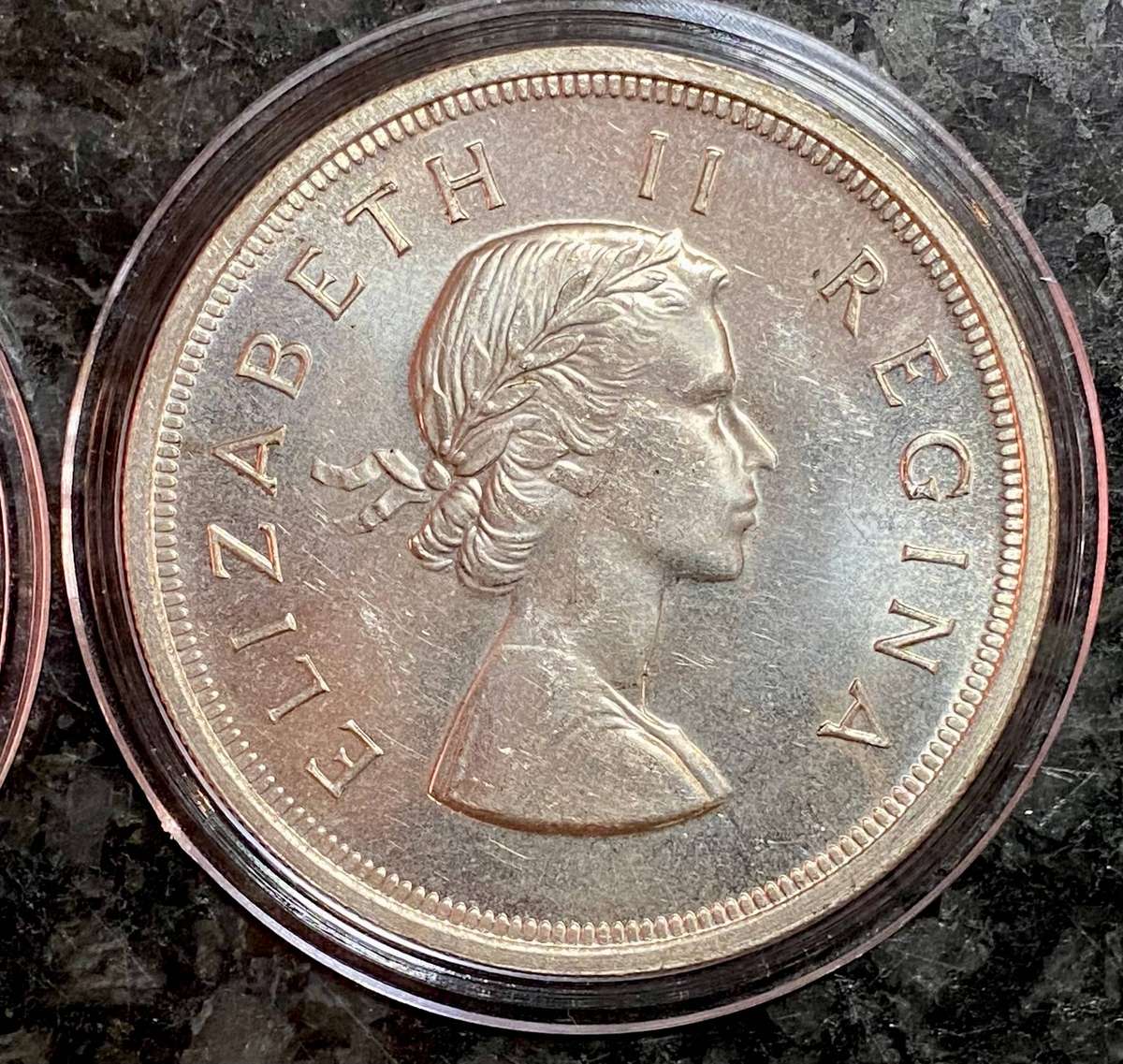 SA Union Silver 5 shillings 1953 good condition in capsule