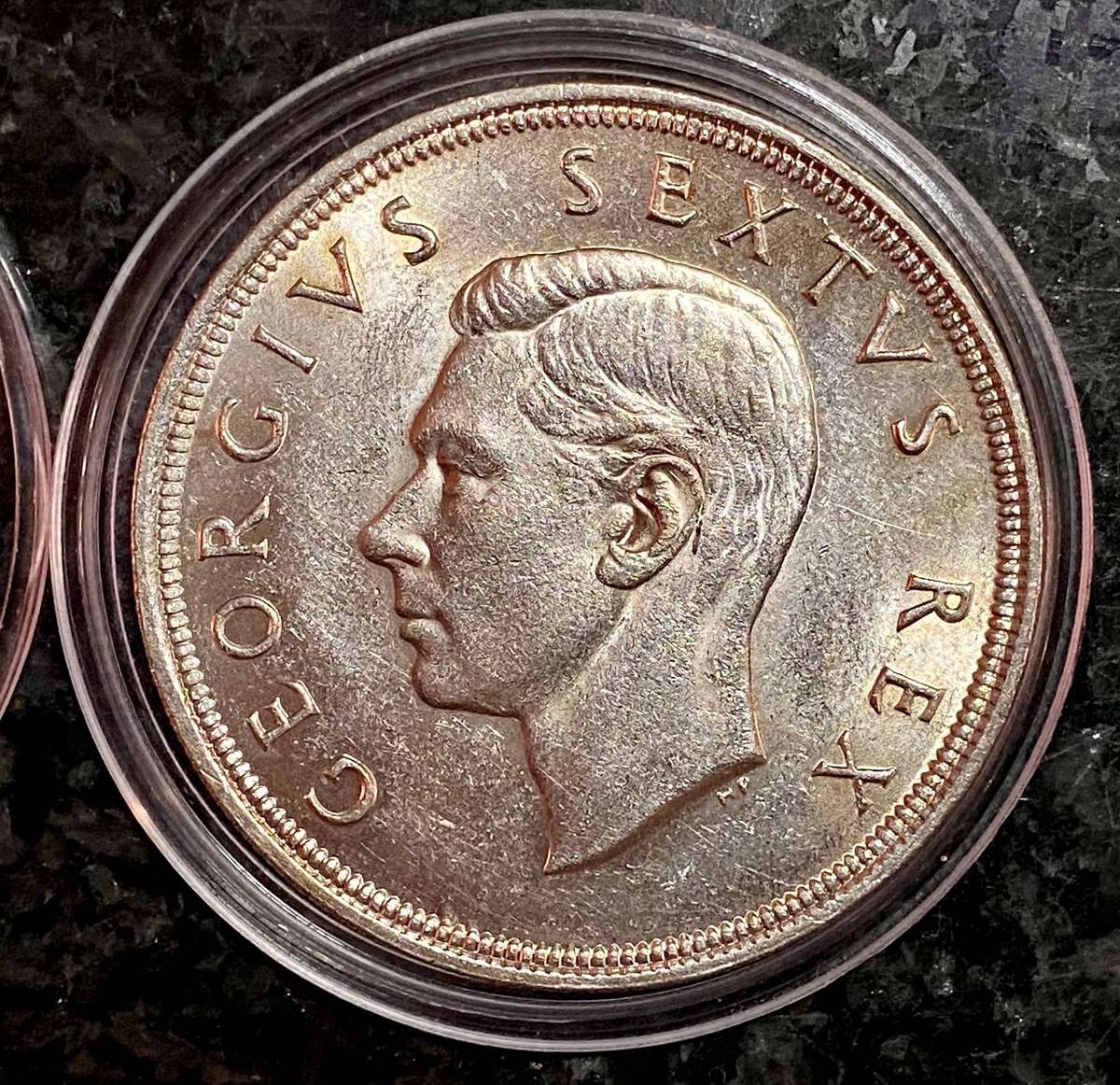 SA Union Silver 5 shillings 1951 good condition in capsule