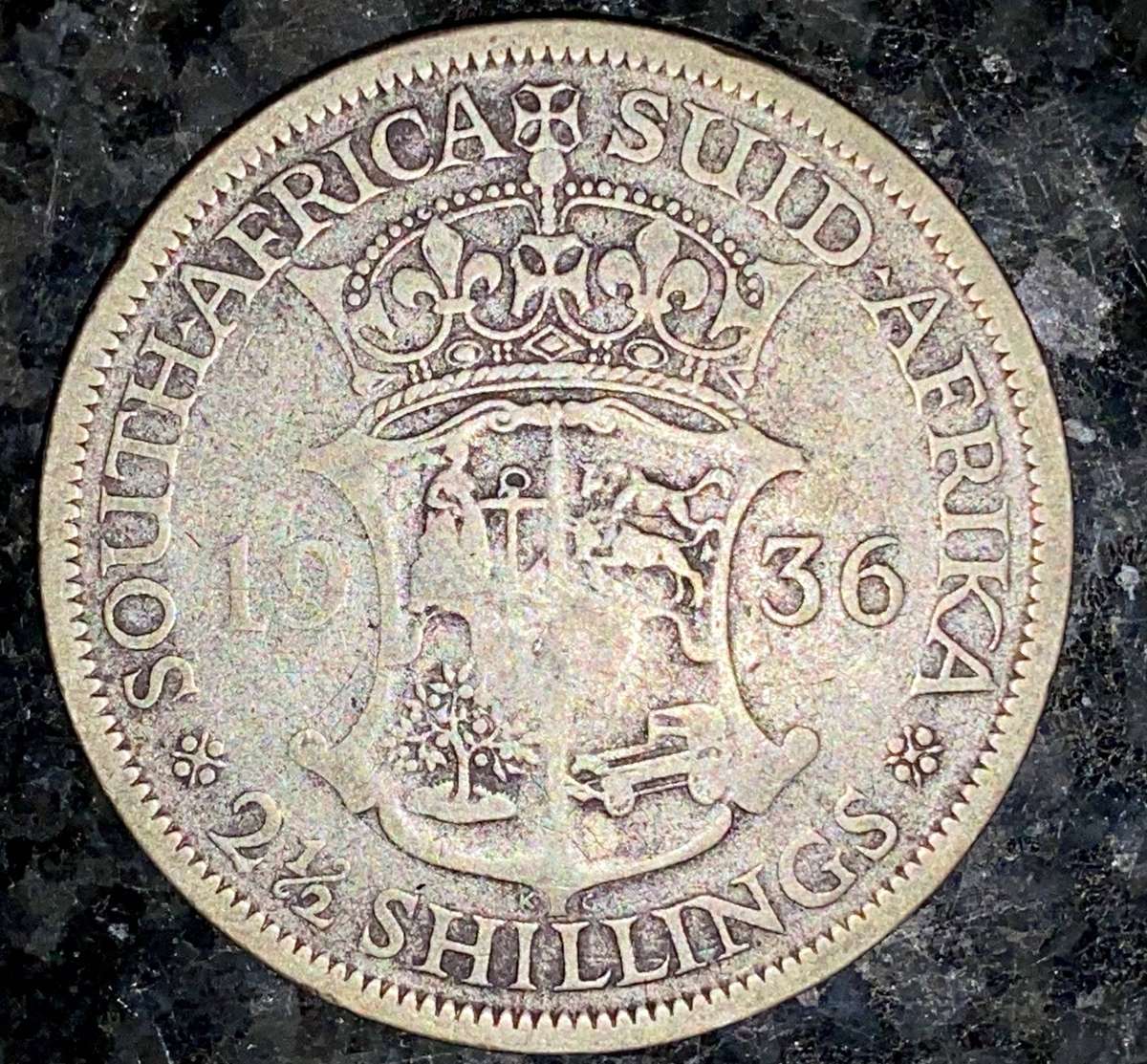 SA Union Silver 2 1/2 shillings 1936