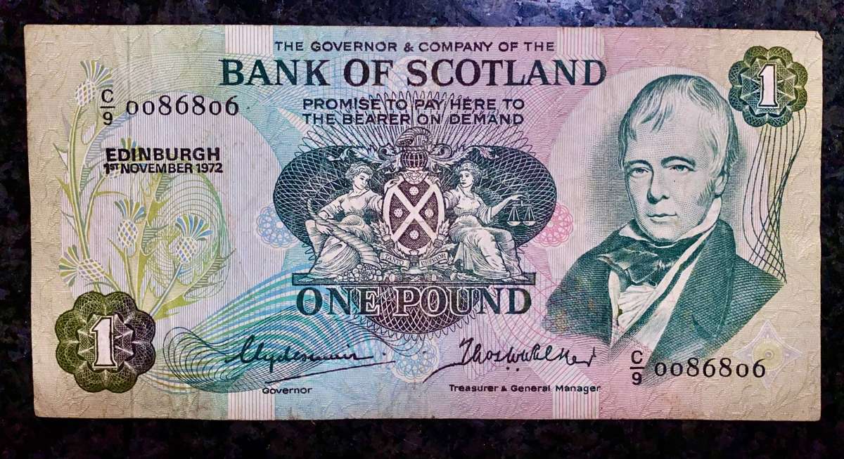 Scotland 1 Pound Sterling Edinburgh 1972 -- C9
