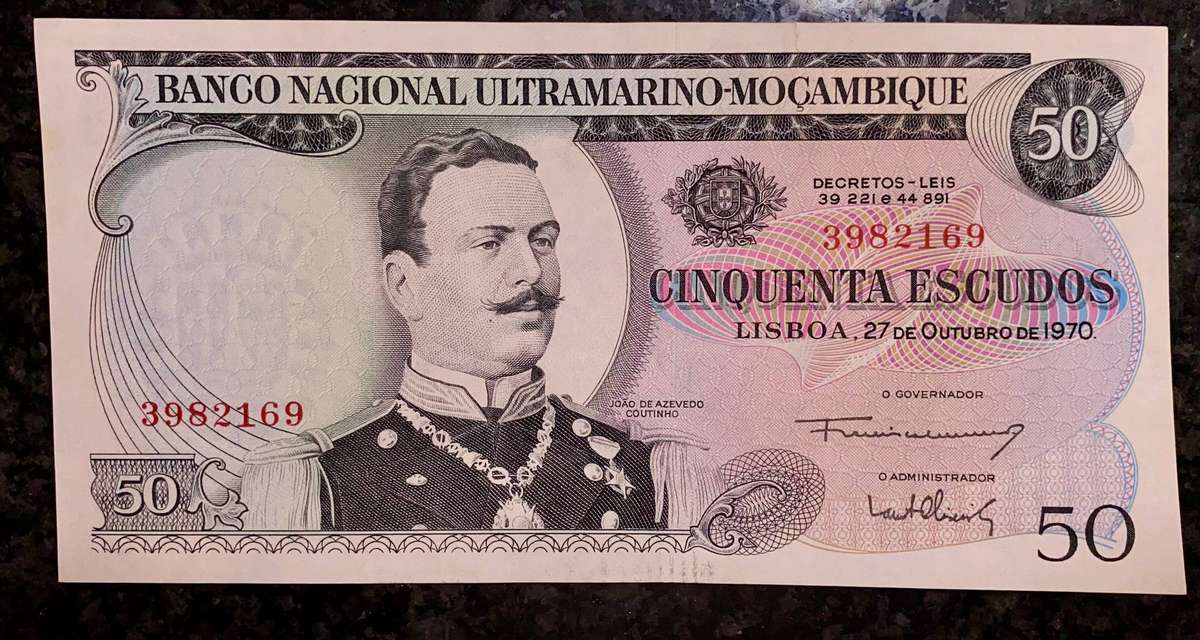 Mozambique 50 escudos 1970 ultramarino unc