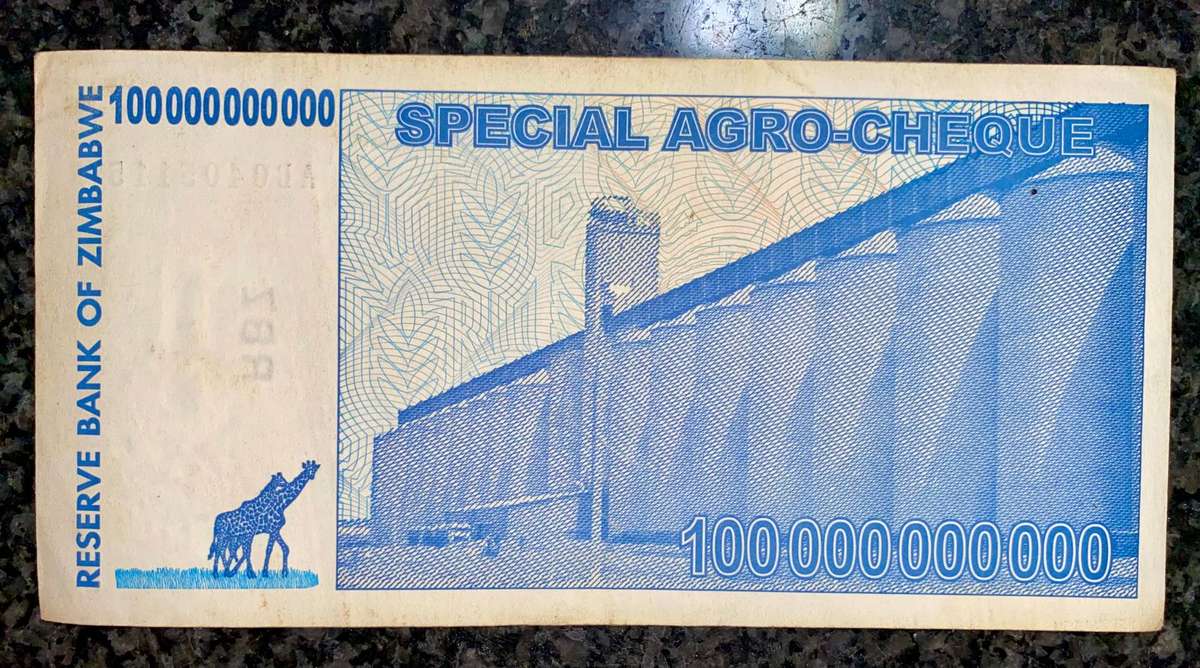 Zimbabwe. 100 billion dollars 2008