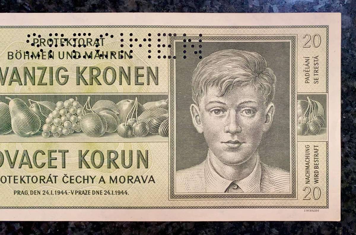 Bohemia & Moravia - Specimen - German Occupation 20 korun 1944 WW2 UNC