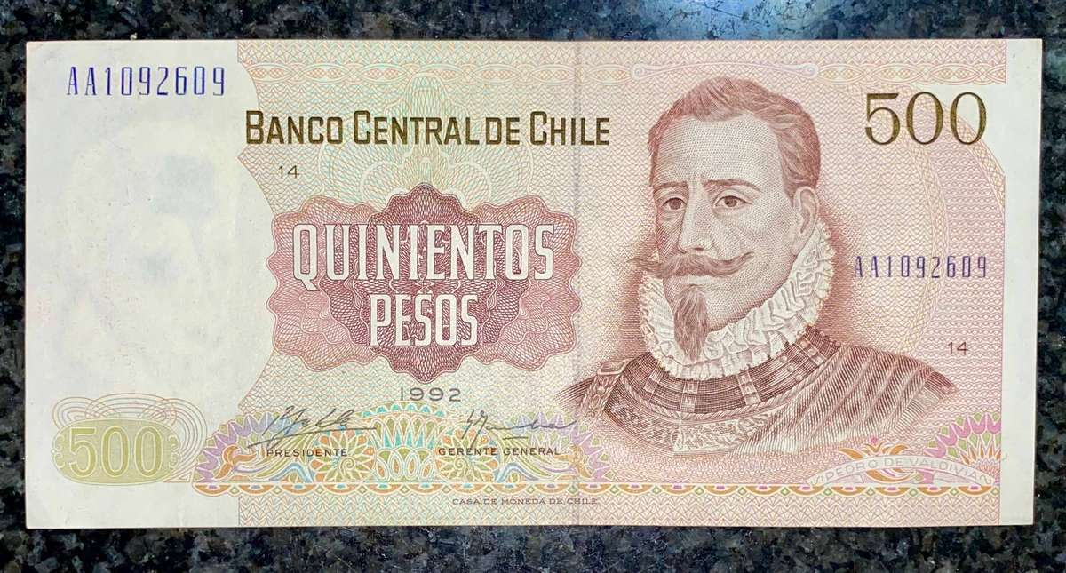 Chile AA 500 pesos 1992 Unc