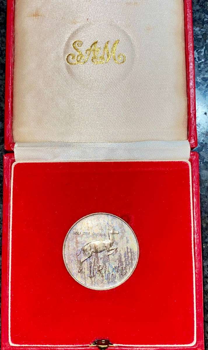 South Africa Proof Silver R1 -- 1989 -- in sa mint box