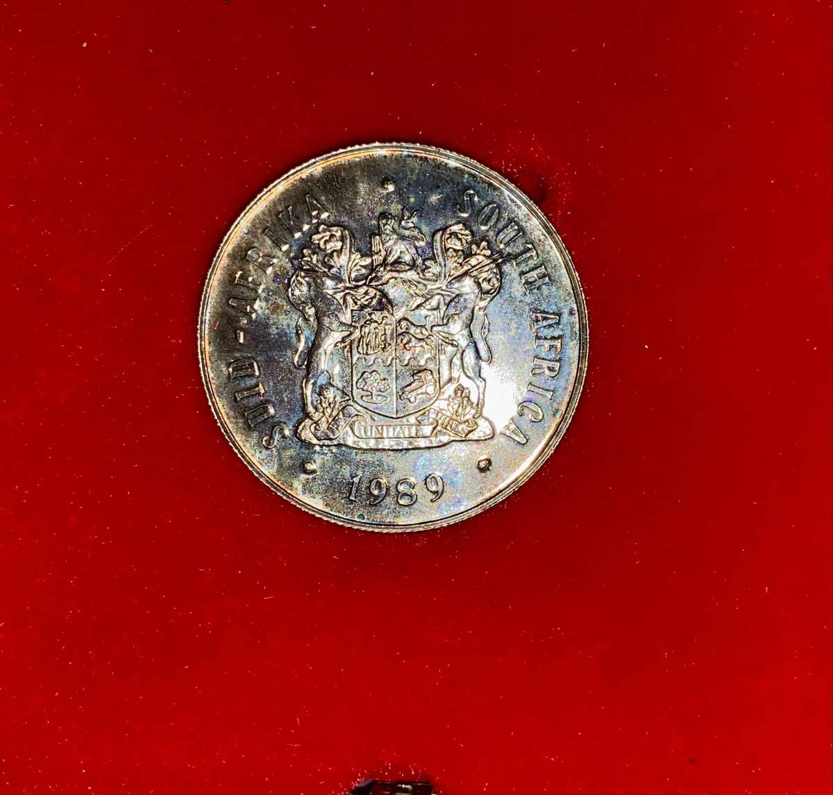 South Africa Proof Silver R1 -- 1989 -- in sa mint box