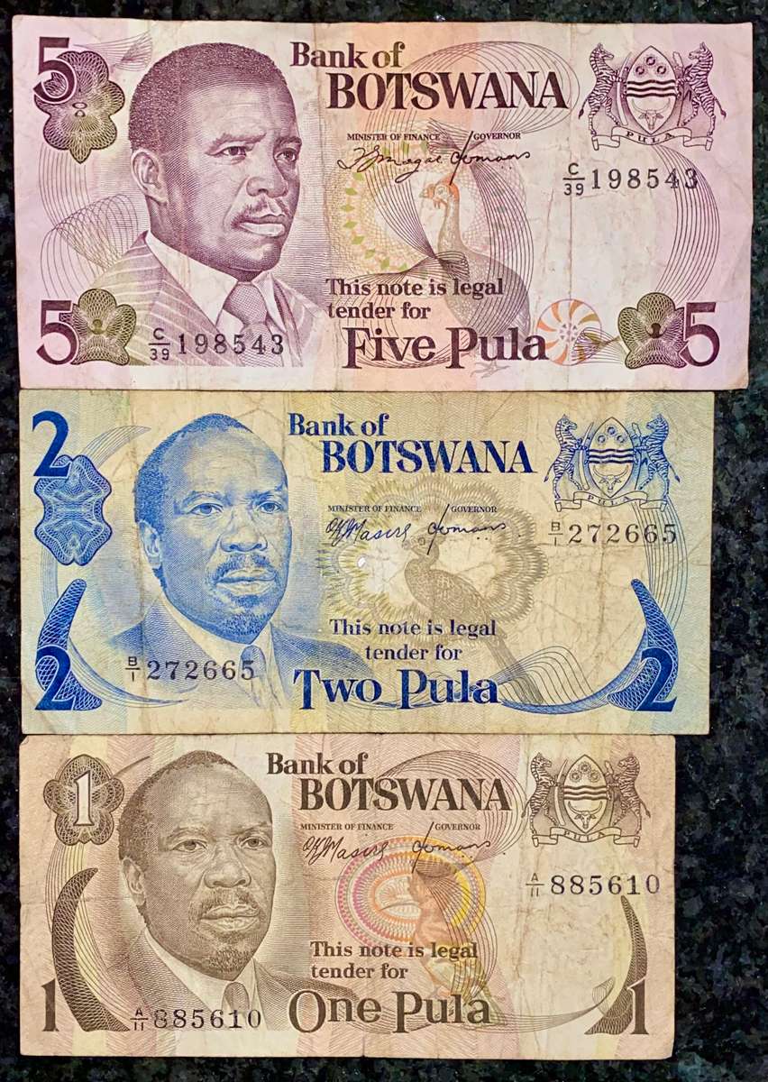BOTSWANA SET 5 PULA - 2 PULA - 1 PULA  ND(1 BID TAKES ALL)