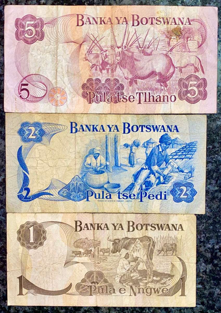 BOTSWANA SET 5 PULA - 2 PULA - 1 PULA  ND(1 BID TAKES ALL)