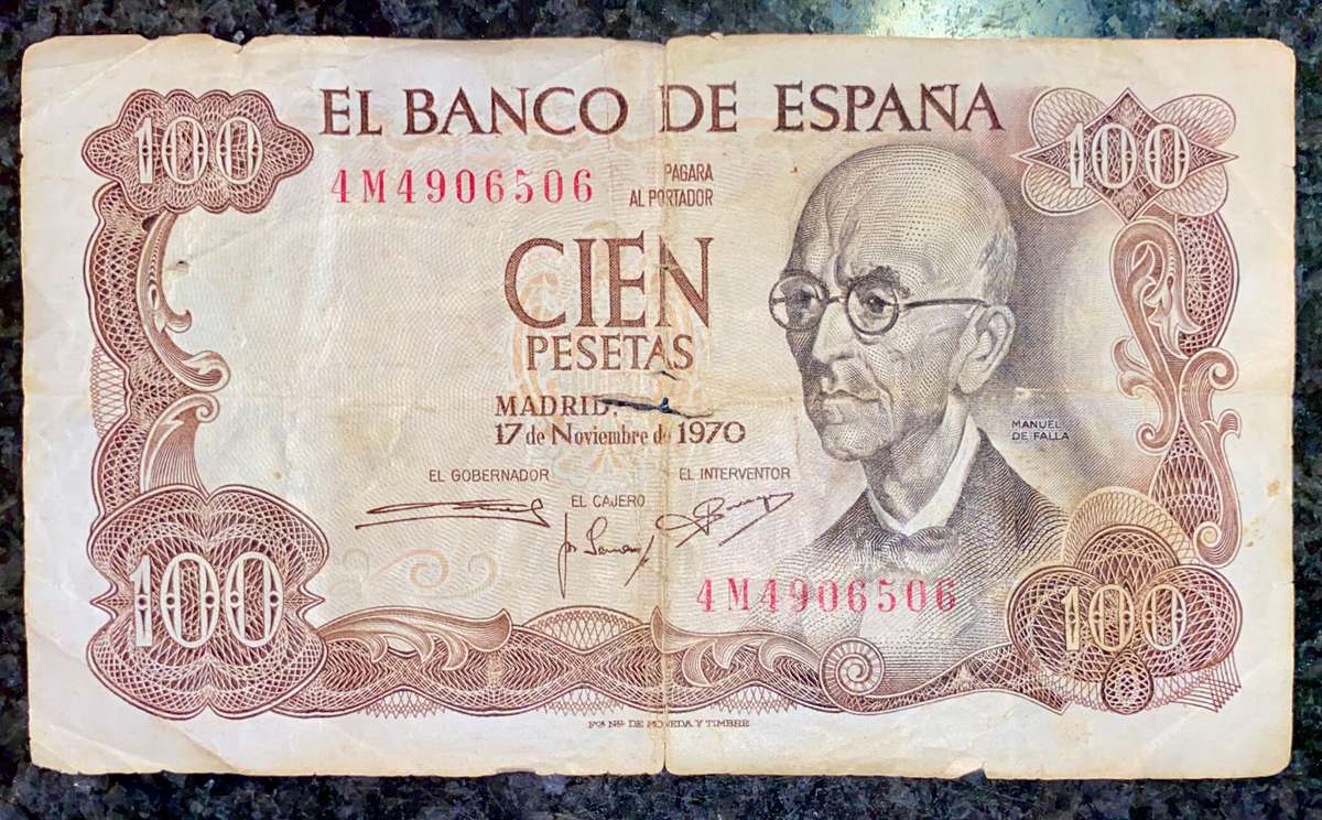 SPAIN 100 PESETAS 1970