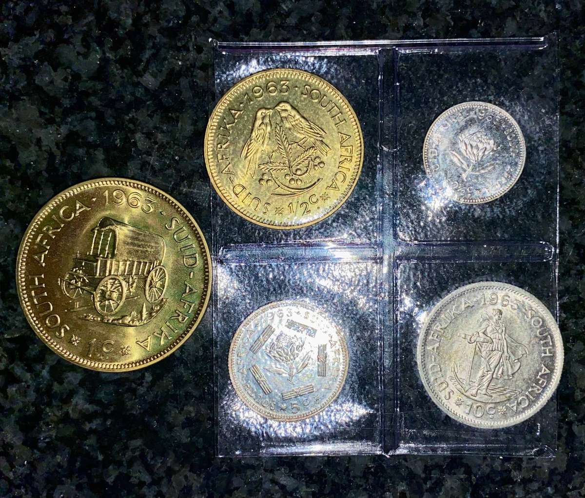 South Africa UNC Set Silver 10 cent to 1/2 cent 1963 (1 bid takes all)