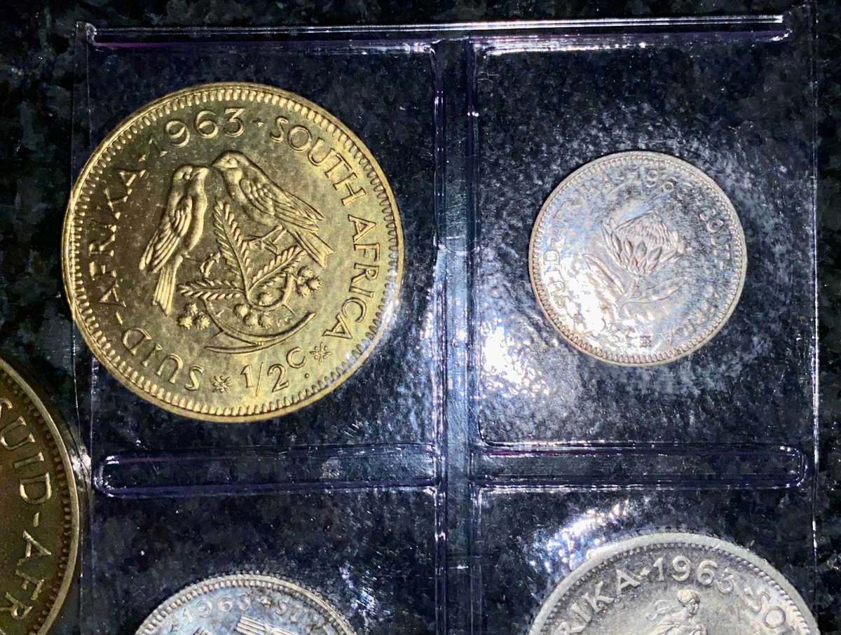 South Africa UNC Set Silver 10 cent to 1/2 cent 1963 (1 bid takes all)