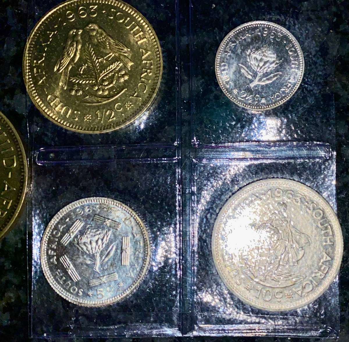 South Africa UNC Set Silver 10 cent to 1/2 cent 1963 (1 bid takes all)