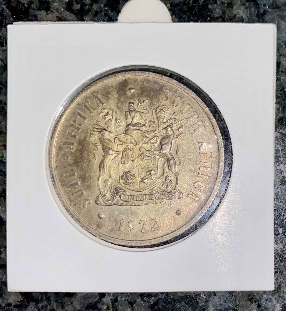 South Africa. UNC Silver R1 -- 1972 -- in coin flip