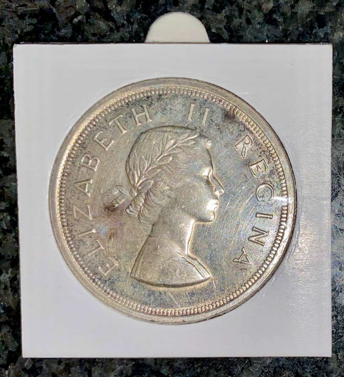 SA Union silver 5 shillings 1953 good condition in coin flip