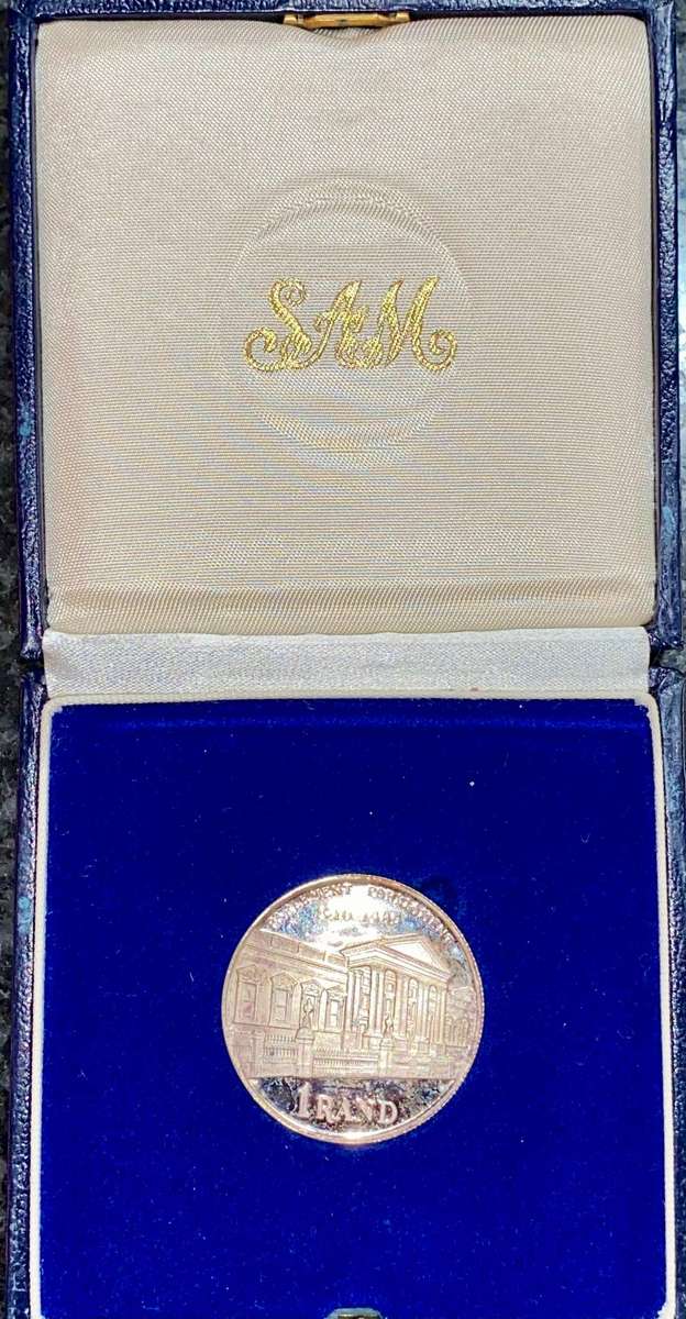 South Africa Proof Silver R1 -- 1985 -- Parliament - in SA Mint box